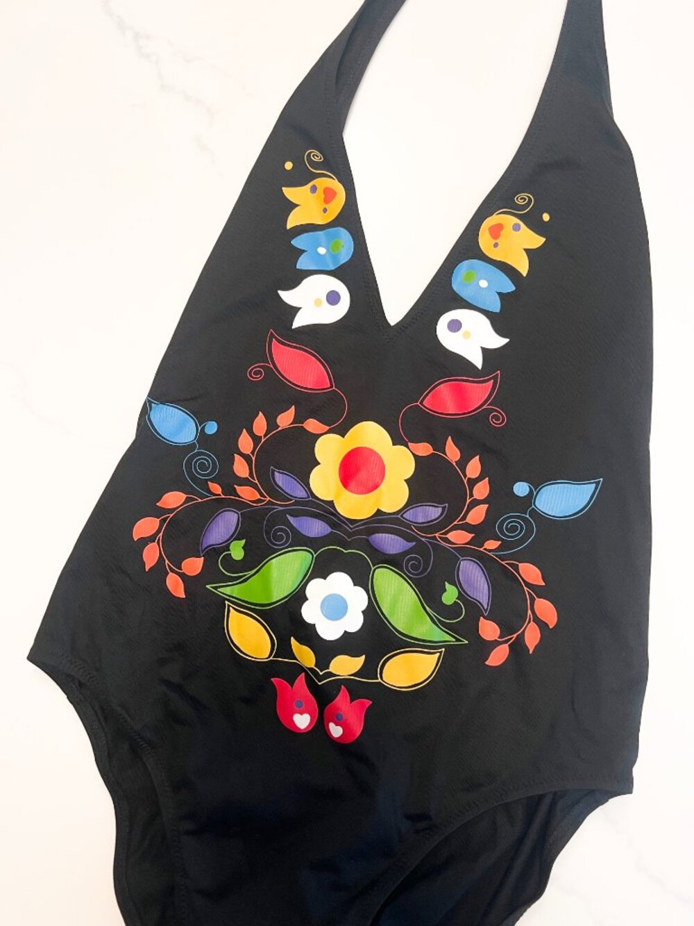 Huit Halter Plunge Neck One Piece Size Large